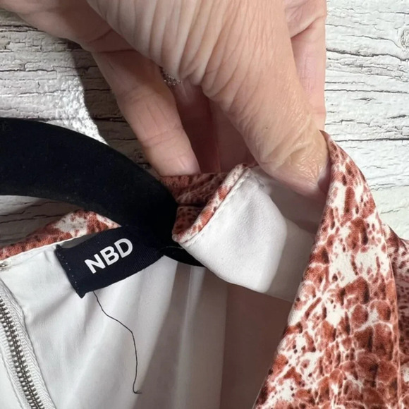 Revolve NBD X HAVEN long sleeve dress white red size xs snake skin - Picture 5 of 12